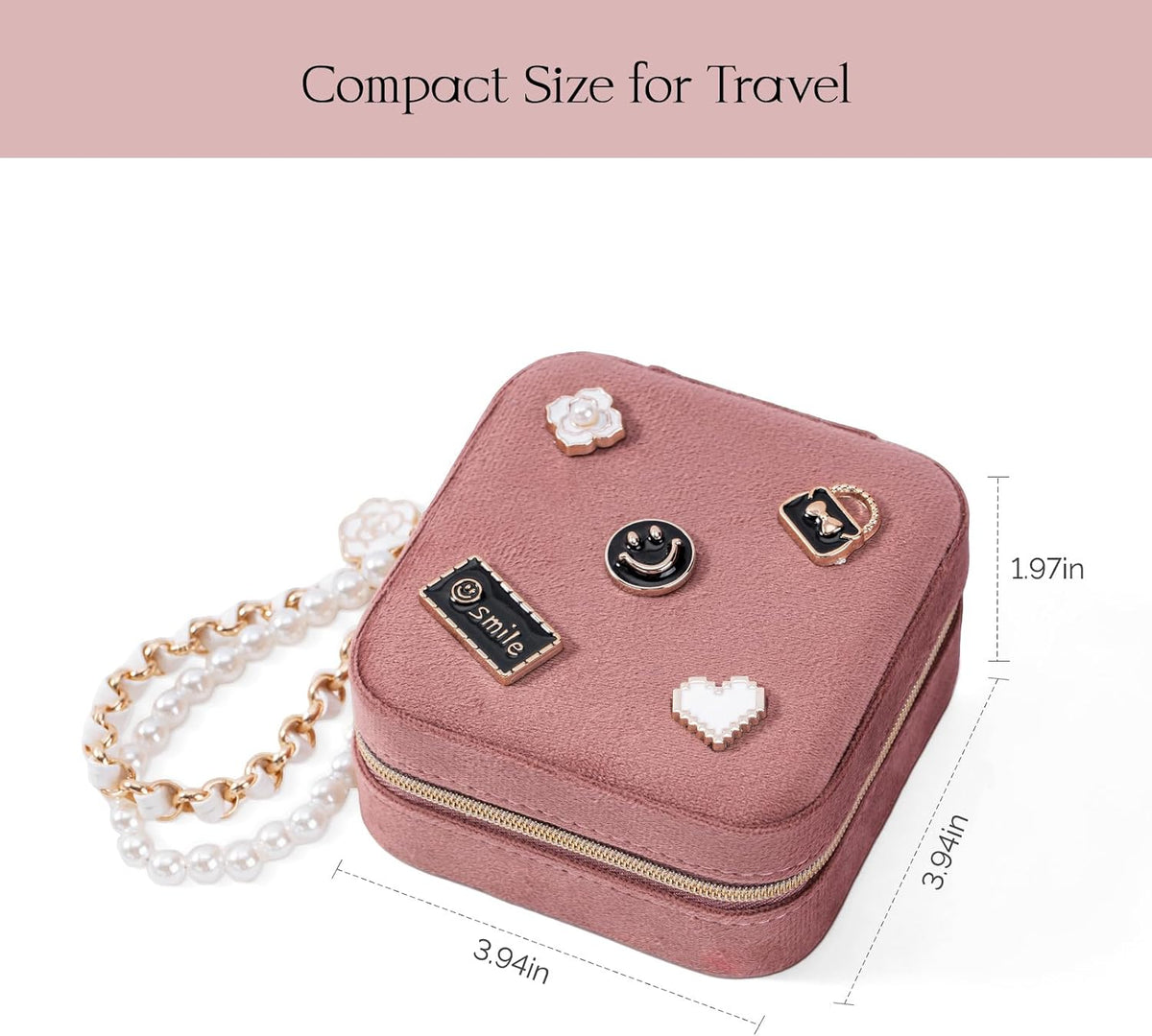 Travel Jewelry Case, Small Jewelry Box Portable Jewelry Travel Organizer Display Storage Case for Rings Earring Necklace Bracelet, Gift for Women Girls, Green