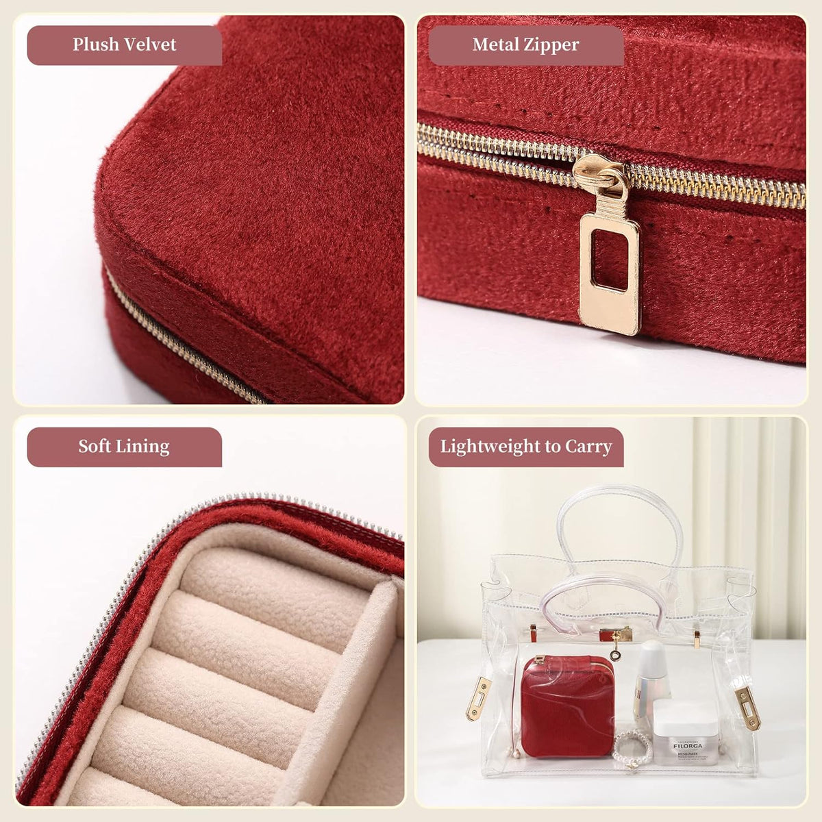 Travel Jewelry Case, Small Jewelry Box Portable Jewelry Travel Organizer Display Storage Case for Rings Earring Necklace Bracelet, Gift for Women Girls, Green