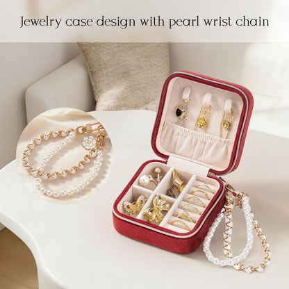 Travel Jewelry Case, Small Jewelry Box Portable Jewelry Travel Organizer Display Storage Case for Rings Earring Necklace Bracelet, Gift for Women Girls, Green