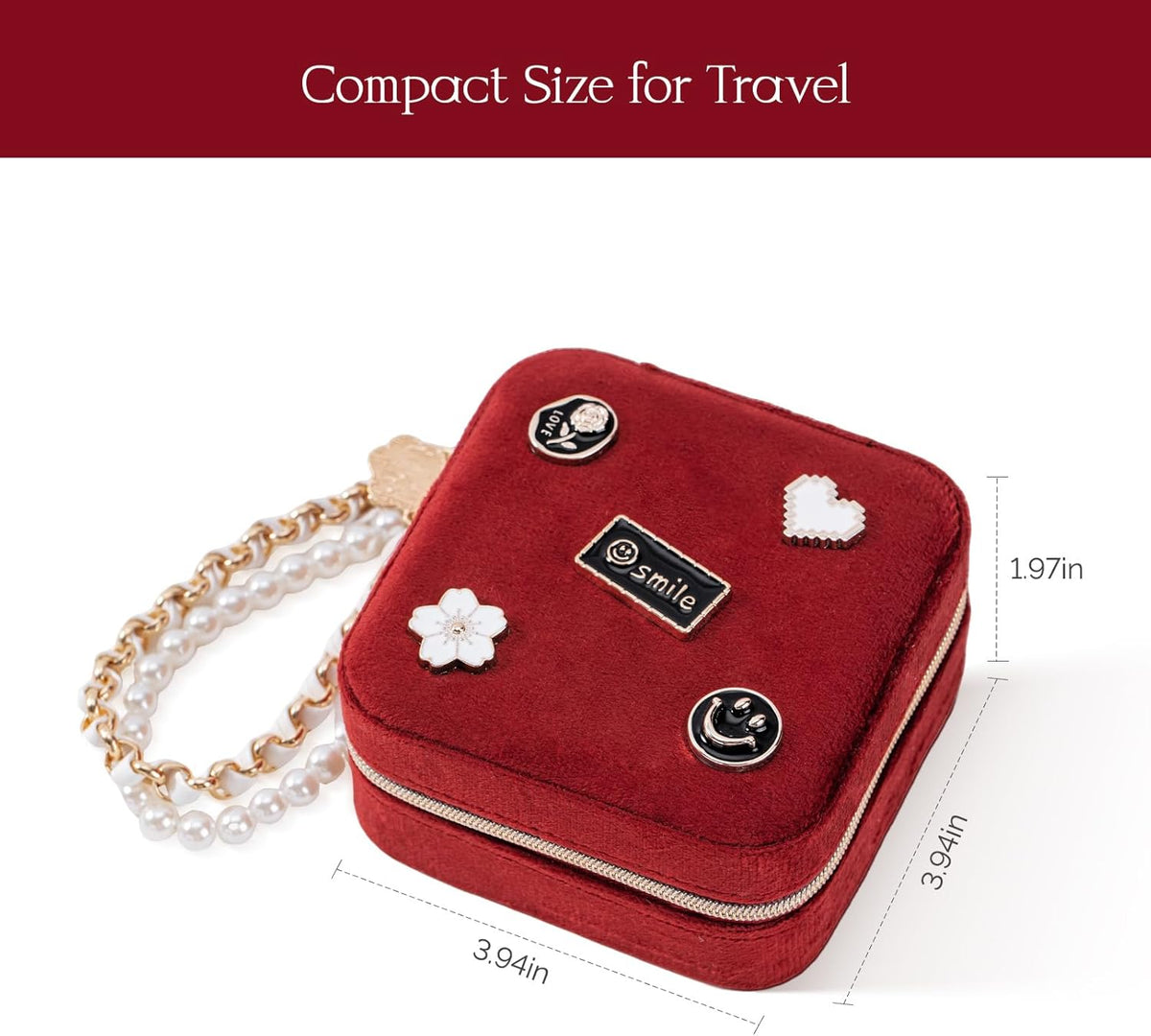 Travel Jewelry Case, Small Jewelry Box Portable Jewelry Travel Organizer Display Storage Case for Rings Earring Necklace Bracelet, Gift for Women Girls, Green