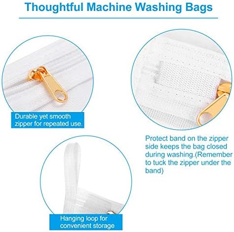 2 Pack Delicates Laundry Bags, Fine Mesh Wash Bag with Hanging Loop | Large for Lingerie, Shirts, Sweaters, Underwear, Bra, Silk, Socks