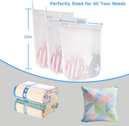 2 Pack Delicates Laundry Bags, Fine Mesh Wash Bag with Hanging Loop | Large for Lingerie, Shirts, Sweaters, Underwear, Bra, Silk, Socks