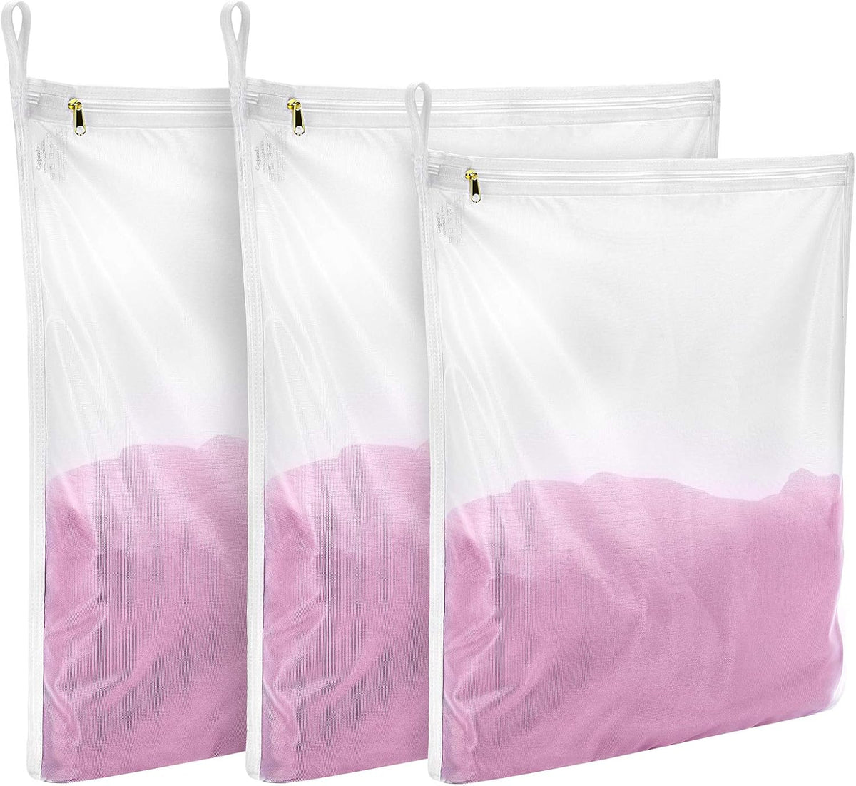 2 Pack Delicates Laundry Bags, Fine Mesh Wash Bag with Hanging Loop | Large for Lingerie, Shirts, Sweaters, Underwear, Bra, Silk, Socks