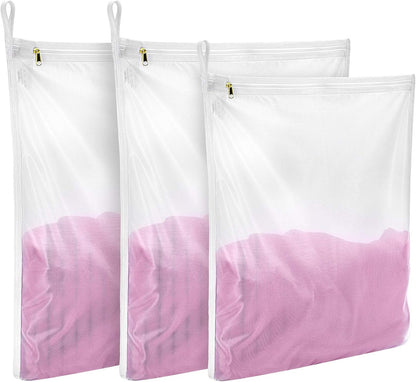 2 Pack Delicates Laundry Bags, Fine Mesh Wash Bag with Hanging Loop | Large for Lingerie, Shirts, Sweaters, Underwear, Bra, Silk, Socks