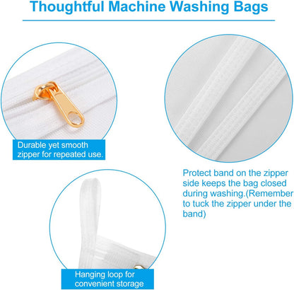 2 Pack Delicates Laundry Bags, Fine Mesh Wash Bag with Hanging Loop | Large for Lingerie, Shirts, Sweaters, Underwear, Bra, Silk, Socks