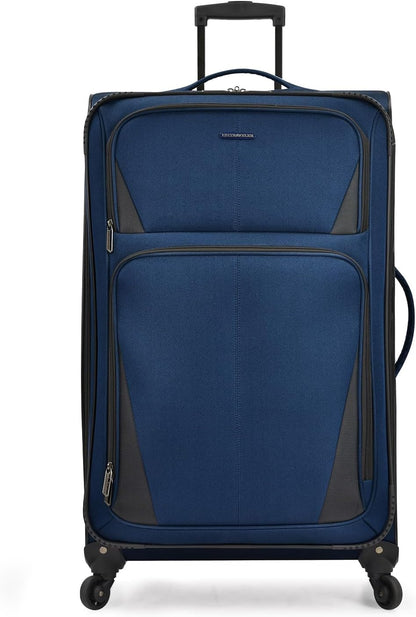 Aviron Bay Expandable Softside Luggage With Spinner Wheels, Navy, Carry-on 23-Inch