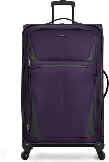 Aviron Bay Expandable Softside Luggage With Spinner Wheels, Navy, Carry-on 23-Inch