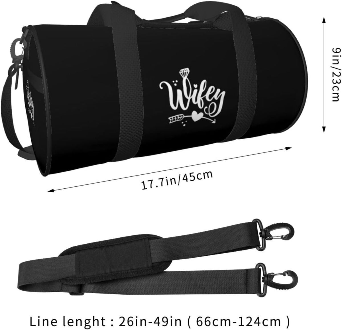 Wifey Convertible Garment Bag with Shoulder Strap, Carry on Garment Duffel Bag for Men Women - Rolling Foldable for Travel Luggage Bags (Black)