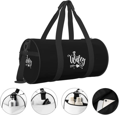 Wifey Convertible Garment Bag with Shoulder Strap, Carry on Garment Duffel Bag for Men Women - Rolling Foldable for Travel Luggage Bags (Black)