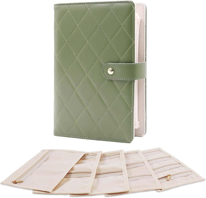 Travel Jewelry Organizer Case ， Portable Jewelry Organizers Storage Book, Compact Jewelry Roll for Earrings, Rings, Necklaces - Perfect Jewelry Travel Bag for Women