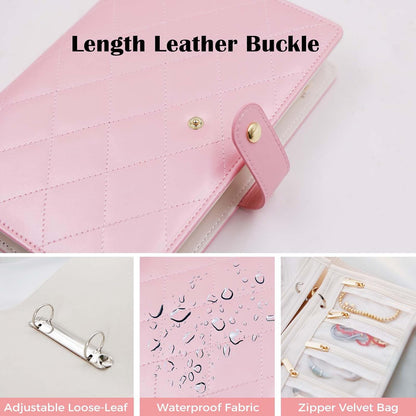 Travel Jewelry Organizer Case ， Portable Jewelry Organizers Storage Book, Compact Jewelry Roll for Earrings, Rings, Necklaces - Perfect Jewelry Travel Bag for Women