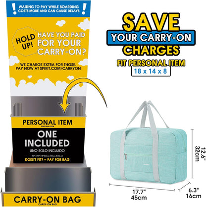 For Spirit Airlines Personal Item Bag Foldable Travel Duffel Bag Tote Carry on Luggage Duffle Overnight for Women and Men