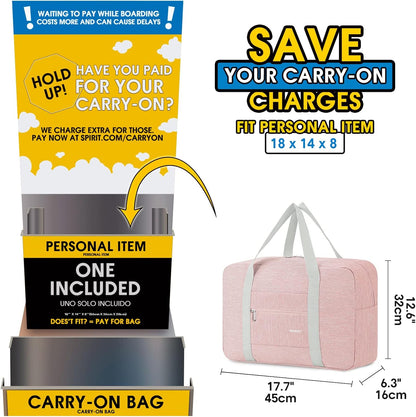 For Spirit Airlines Personal Item Bag Foldable Travel Duffel Bag Tote Carry on Luggage Duffle Overnight for Women and Men