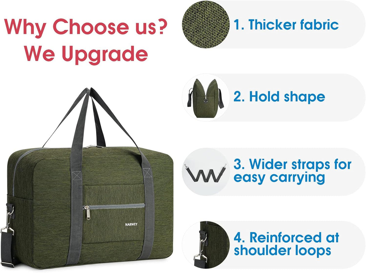 For Spirit Airlines Personal Item Bag Foldable Travel Duffel Bag Tote Carry on Luggage Duffle Overnight for Women and Men