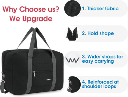 For Spirit Airlines Personal Item Bag Foldable Travel Duffel Bag Tote Carry on Luggage Duffle Overnight for Women and Men