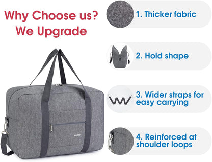 For Spirit Airlines Personal Item Bag Foldable Travel Duffel Bag Tote Carry on Luggage Duffle Overnight for Women and Men