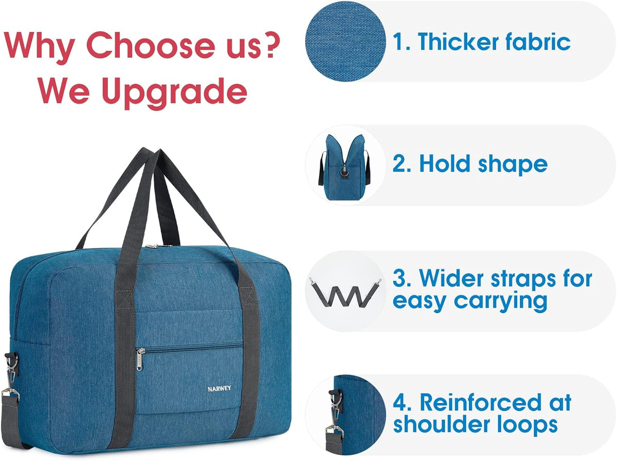 For Spirit Airlines Personal Item Bag Foldable Travel Duffel Bag Tote Carry on Luggage Duffle Overnight for Women and Men