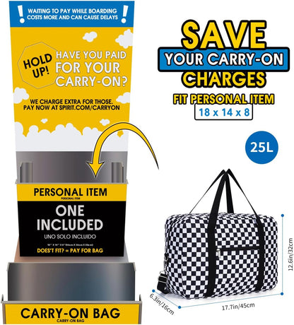 For Spirit Airlines Personal Item Bag Foldable Travel Duffel Bag Tote Carry on Luggage Duffle Overnight for Women and Men