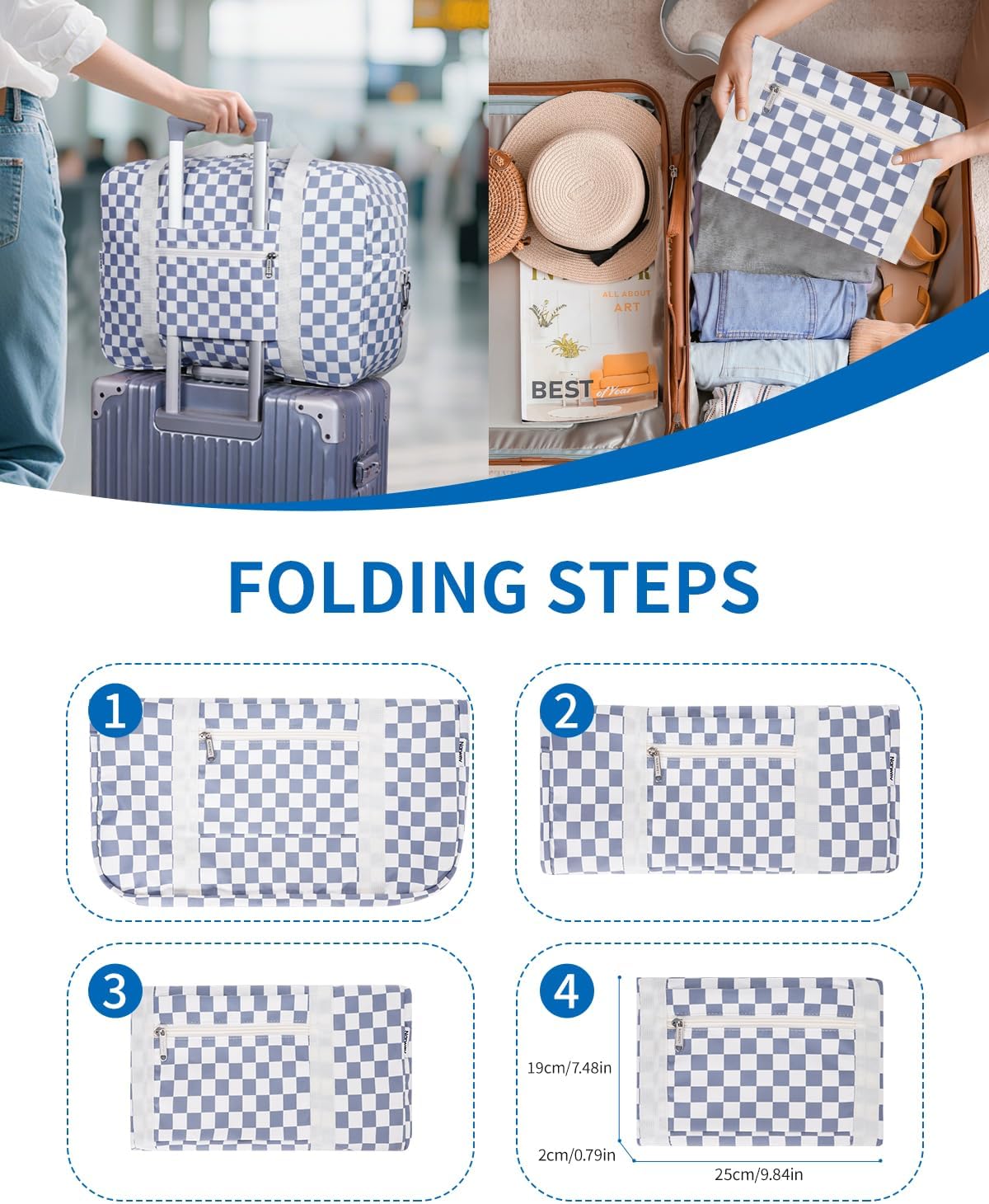 For Spirit Airlines Personal Item Bag Foldable Travel Duffel Bag Tote Carry on Luggage Duffle Overnight for Women and Men