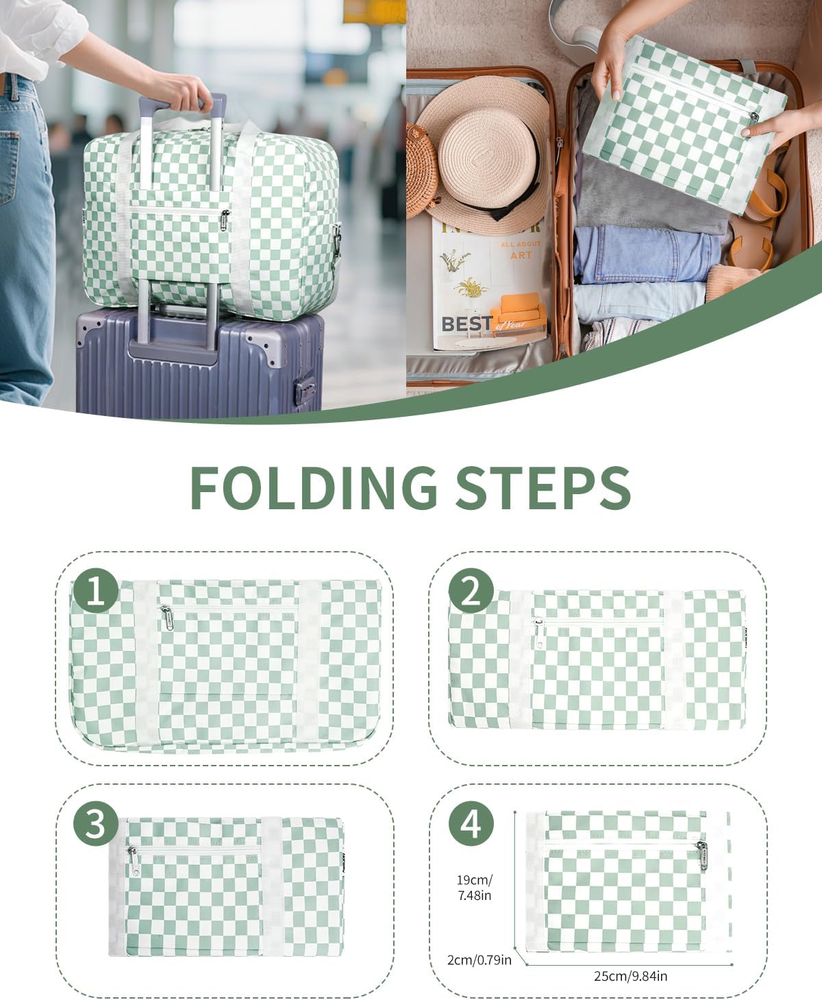 For Spirit Airlines Personal Item Bag Foldable Travel Duffel Bag Tote Carry on Luggage Duffle Overnight for Women and Men