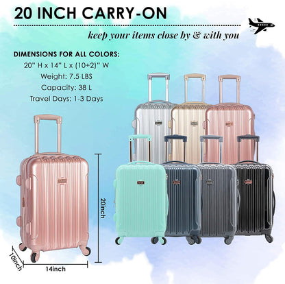 kensie 20" "Alma" Carry-On TSA-Lock Spinner Luggage, Opal
