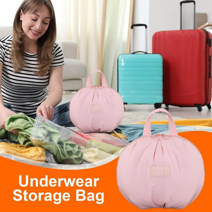 Underwear Storage Bag - Organized Bra Pouch, Reinforced Webbing Carrying Strap, 20x11x17.5cm Layered Lingerie Partition, Protective soft shellCasing | Clothing Organizer for Women & Travelers