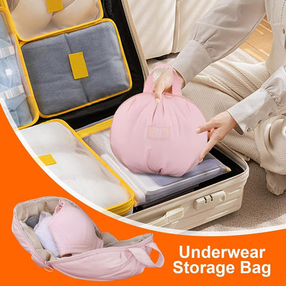 Underwear Storage Bag - Organized Bra Pouch, Reinforced Webbing Carrying Strap, 20x11x17.5cm Layered Lingerie Partition, Protective soft shellCasing | Clothing Organizer for Women & Travelers