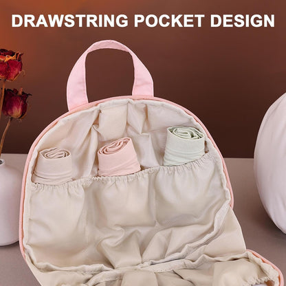Underwear Storage Bag - Organized Bra Pouch, Reinforced Webbing Carrying Strap, 20x11x17.5cm Layered Lingerie Partition, Protective soft shellCasing | Clothing Organizer for Women & Travelers