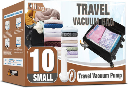 Travel Vacuum Bags with Electric Pump, Vacuum Travel Bags for Luggage and Suitcase, Combo 12 Pack