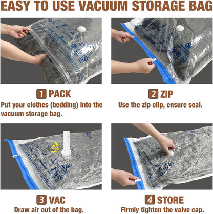 Travel Vacuum Bags with Electric Pump, Vacuum Travel Bags for Luggage and Suitcase, Combo 12 Pack