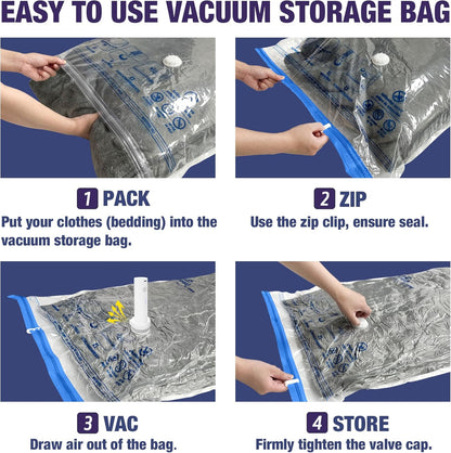 Travel Vacuum Bags with Electric Pump, Vacuum Travel Bags for Luggage and Suitcase, Combo 12 Pack