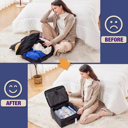 Travel Vacuum Bags with Electric Pump, Vacuum Travel Bags for Luggage and Suitcase, Combo 12 Pack