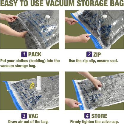 Travel Vacuum Bags with Electric Pump, Vacuum Travel Bags for Luggage and Suitcase, Combo 12 Pack