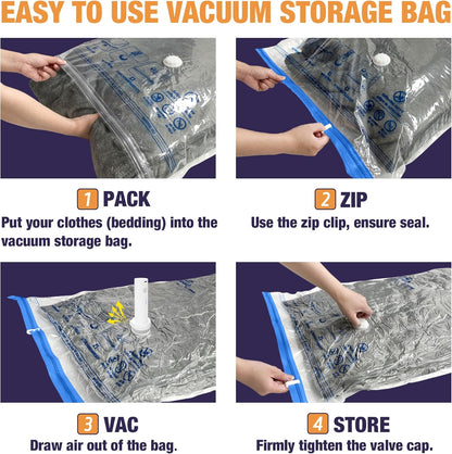 Travel Vacuum Bags with Electric Pump, Vacuum Travel Bags for Luggage and Suitcase, Combo 12 Pack