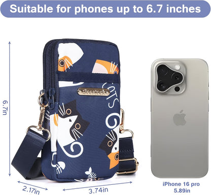 Lightweight Small Crossbody Bag for Women Cell Phone Purses Travel Pouch Shoulder Bag for Running, Walking