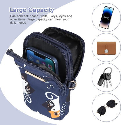 Lightweight Small Crossbody Bag for Women Cell Phone Purses Travel Pouch Shoulder Bag for Running, Walking