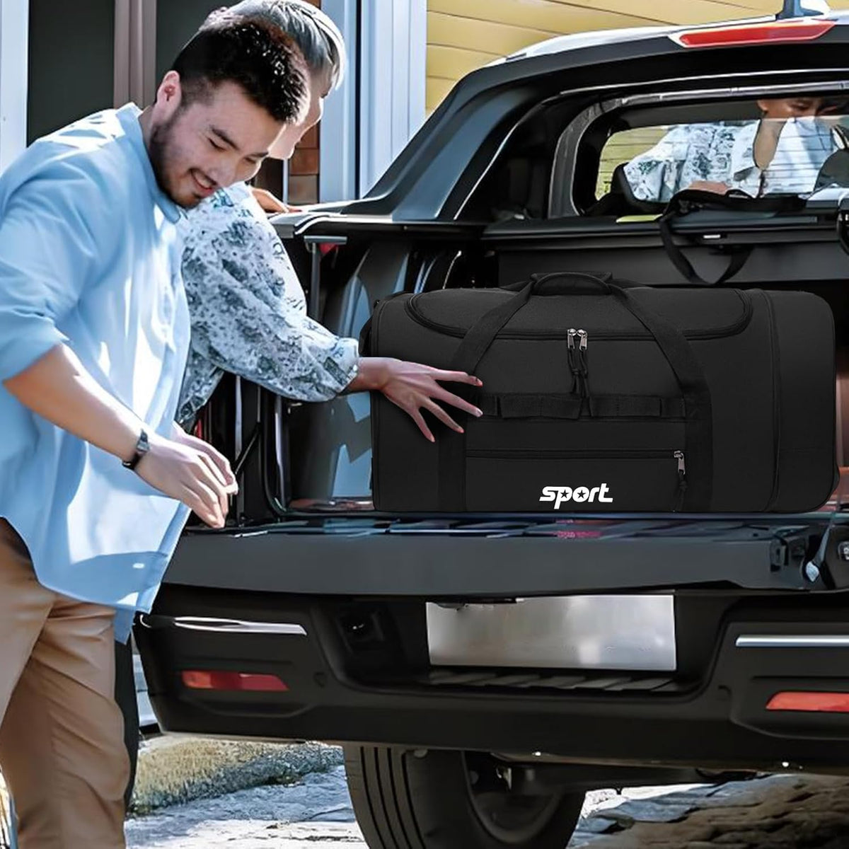 Large Rolling Duffel Bag for Travel with 2 Wheels Expandable Foldable Travel Bag No-Sag Design Lightweight Suitcase Luggage Bag for Men Women, Black