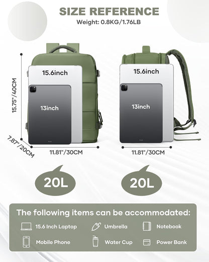 Travel Backpack For Women Men,Carry On Backpack Flight Approved,Hiking Backpack Water-Resistant Outdoor Sports Rucksack Casual Daypack Fit 15.6 Inch Laptop Shoes Compartment (Black)