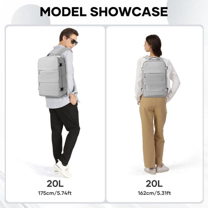 Travel Backpack For Women Men,Carry On Backpack Flight Approved,Hiking Backpack Water-Resistant Outdoor Sports Rucksack Casual Daypack Fit 15.6 Inch Laptop Shoes Compartment (Black)