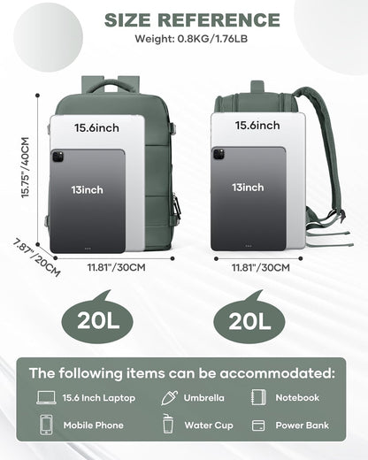 Travel Backpack For Women Men,Carry On Backpack Flight Approved,Hiking Backpack Water-Resistant Outdoor Sports Rucksack Casual Daypack Fit 15.6 Inch Laptop Shoes Compartment (Black)