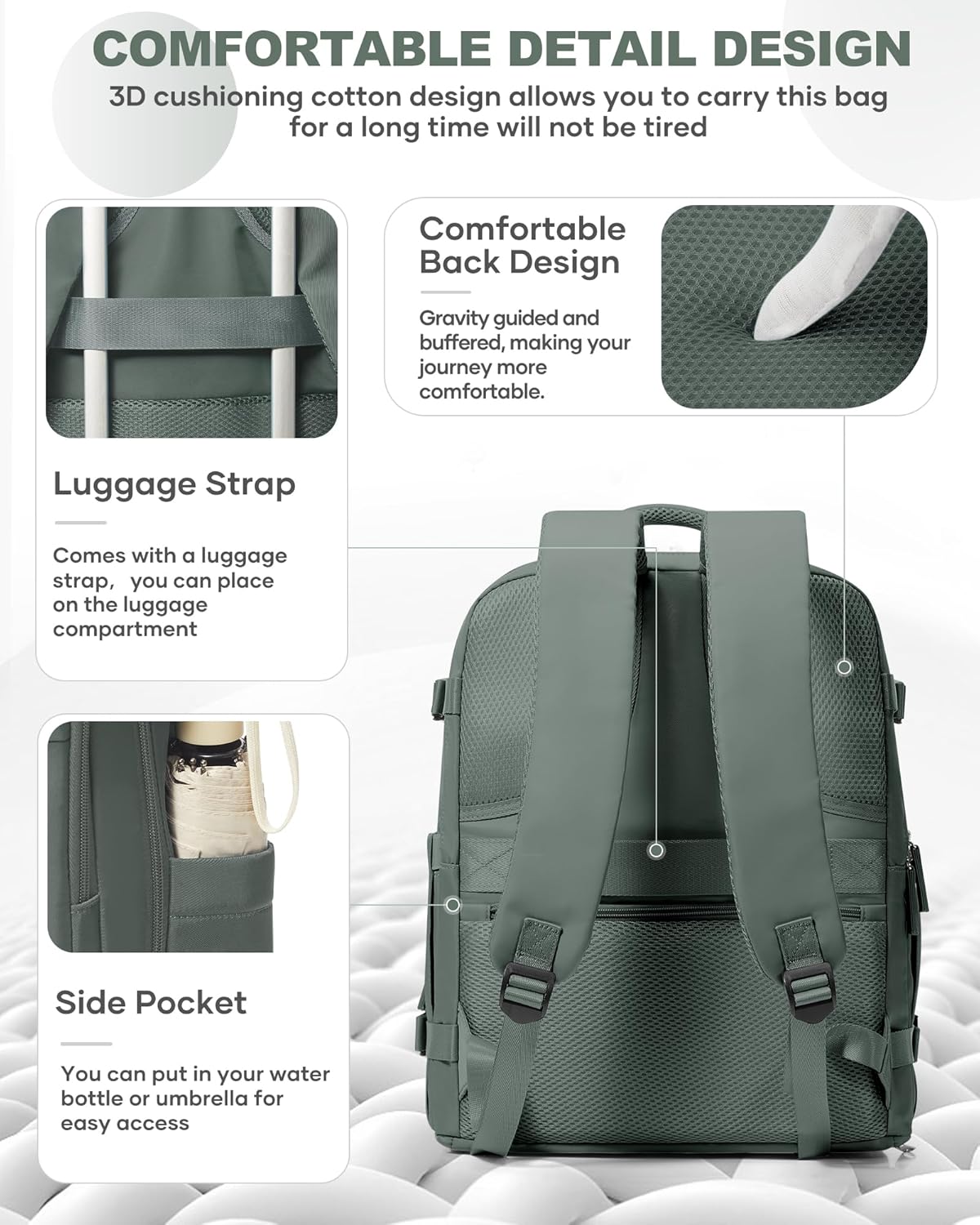 Travel Backpack For Women Men,Carry On Backpack Flight Approved,Hiking Backpack Water-Resistant Outdoor Sports Rucksack Casual Daypack Fit 15.6 Inch Laptop Shoes Compartment (Black)