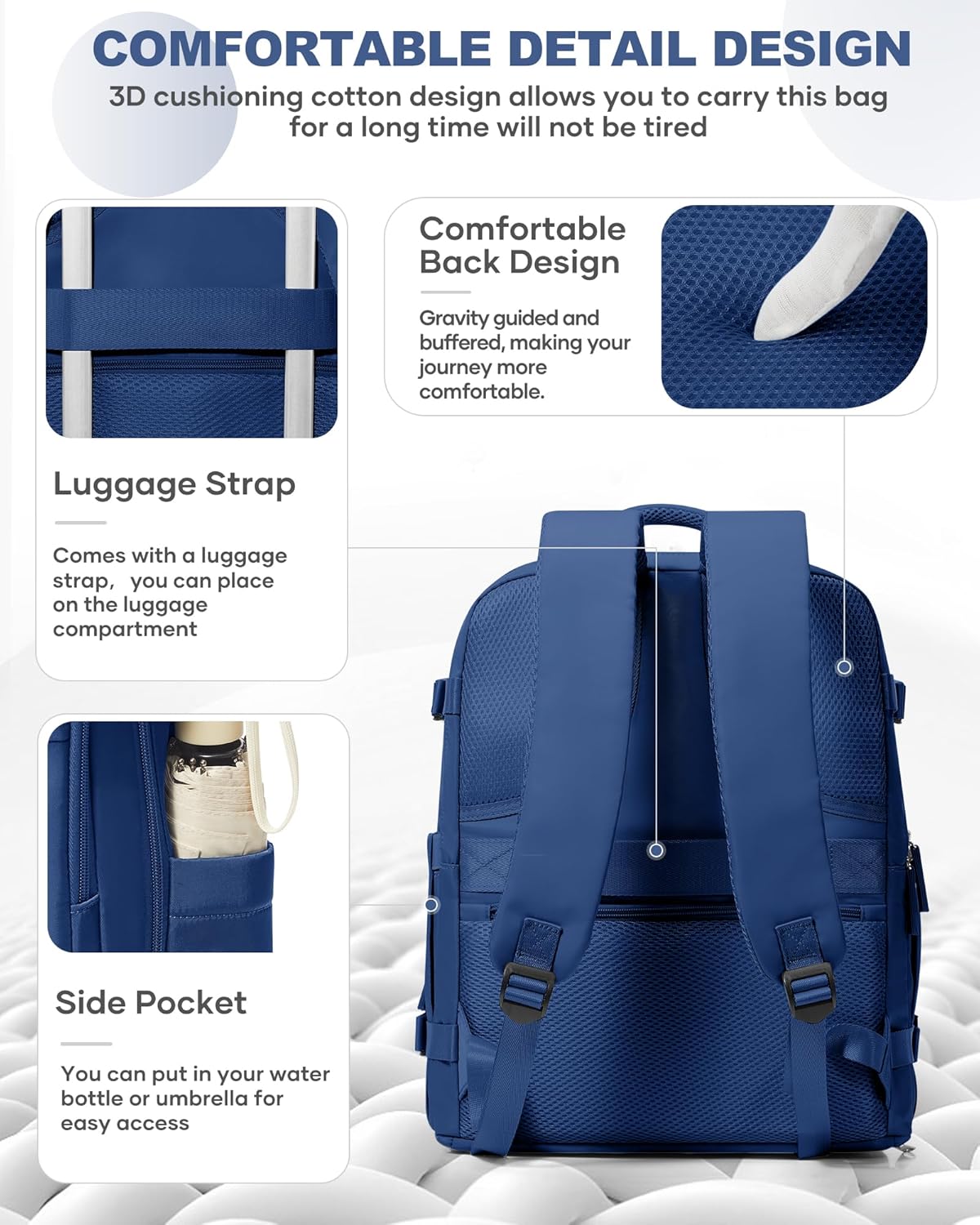 Travel Backpack For Women Men,Carry On Backpack Flight Approved,Hiking Backpack Water-Resistant Outdoor Sports Rucksack Casual Daypack Fit 15.6 Inch Laptop Shoes Compartment (Black)