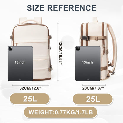 Travel Backpack For Women Men,Carry On Backpack Flight Approved,Hiking Backpack Water-Resistant Outdoor Sports Rucksack Casual Daypack Fit 15.6 Inch Laptop Shoes Compartment (Black)