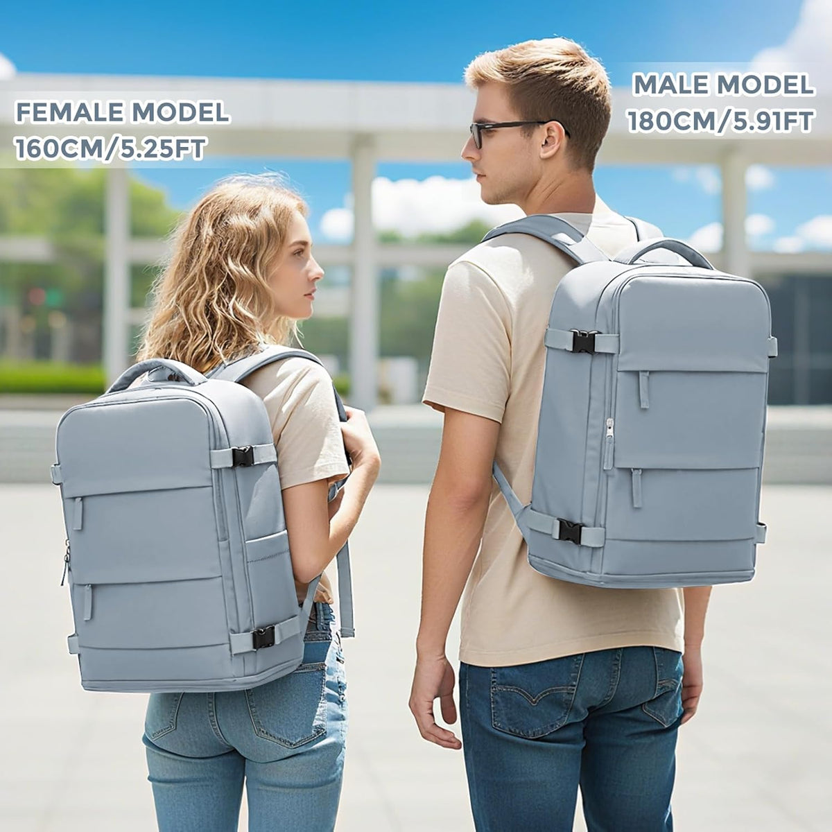 Travel Backpack For Women Men,Carry On Backpack Flight Approved,Hiking Backpack Water-Resistant Outdoor Sports Rucksack Casual Daypack Fit 15.6 Inch Laptop Shoes Compartment (Black)