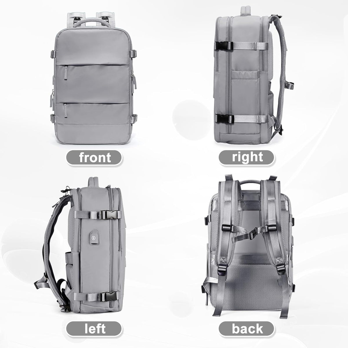 Travel Backpack For Women Men,Carry On Backpack Flight Approved,Hiking Backpack Water-Resistant Outdoor Sports Rucksack Casual Daypack Fit 15.6 Inch Laptop Shoes Compartment (Black)