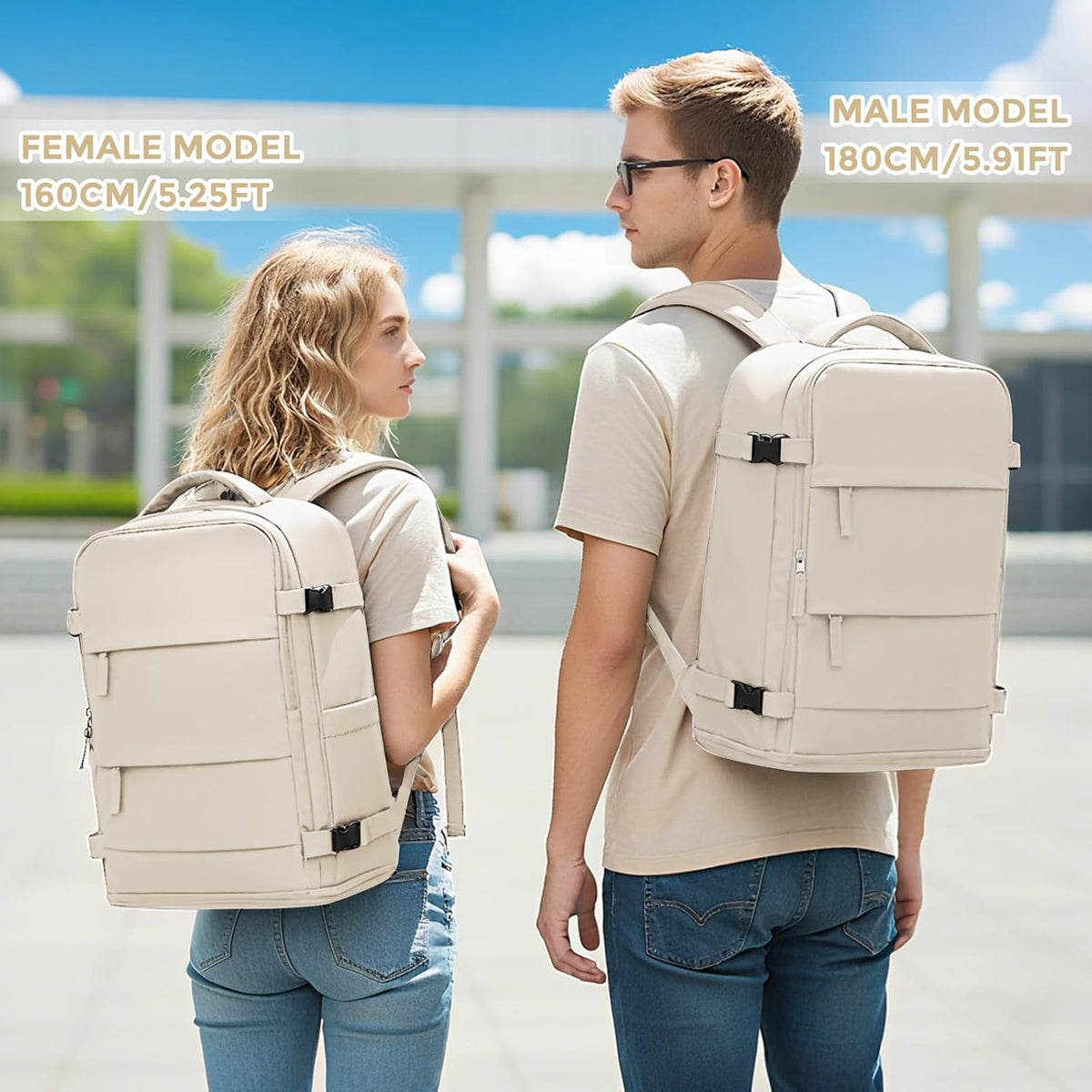 Travel Backpack For Women Men,Carry On Backpack Flight Approved,Hiking Backpack Water-Resistant Outdoor Sports Rucksack Casual Daypack Fit 15.6 Inch Laptop Shoes Compartment (Black)
