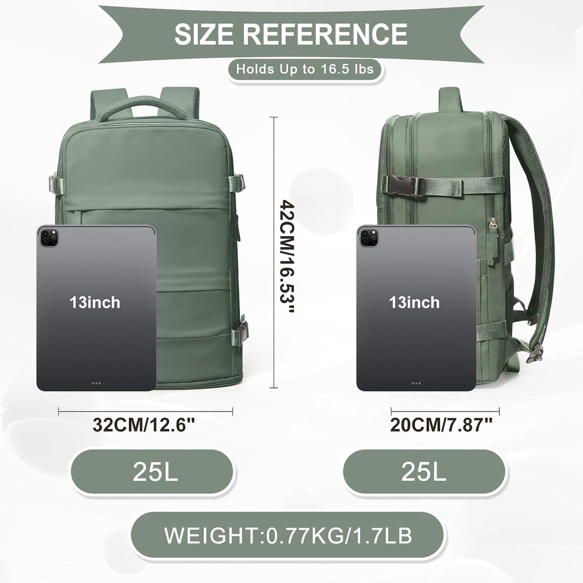 Travel Backpack For Women Men,Carry On Backpack Flight Approved,Hiking Backpack Water-Resistant Outdoor Sports Rucksack Casual Daypack Fit 15.6 Inch Laptop Shoes Compartment (Black)