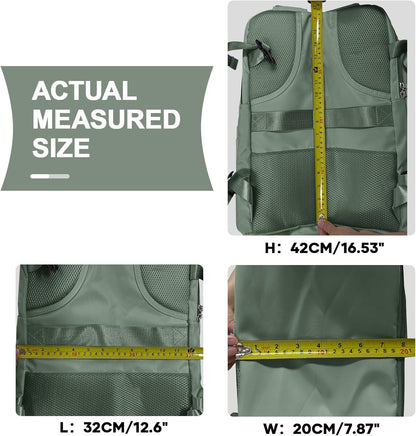 Travel Backpack For Women Men,Carry On Backpack Flight Approved,Hiking Backpack Water-Resistant Outdoor Sports Rucksack Casual Daypack Fit 15.6 Inch Laptop Shoes Compartment (Black)