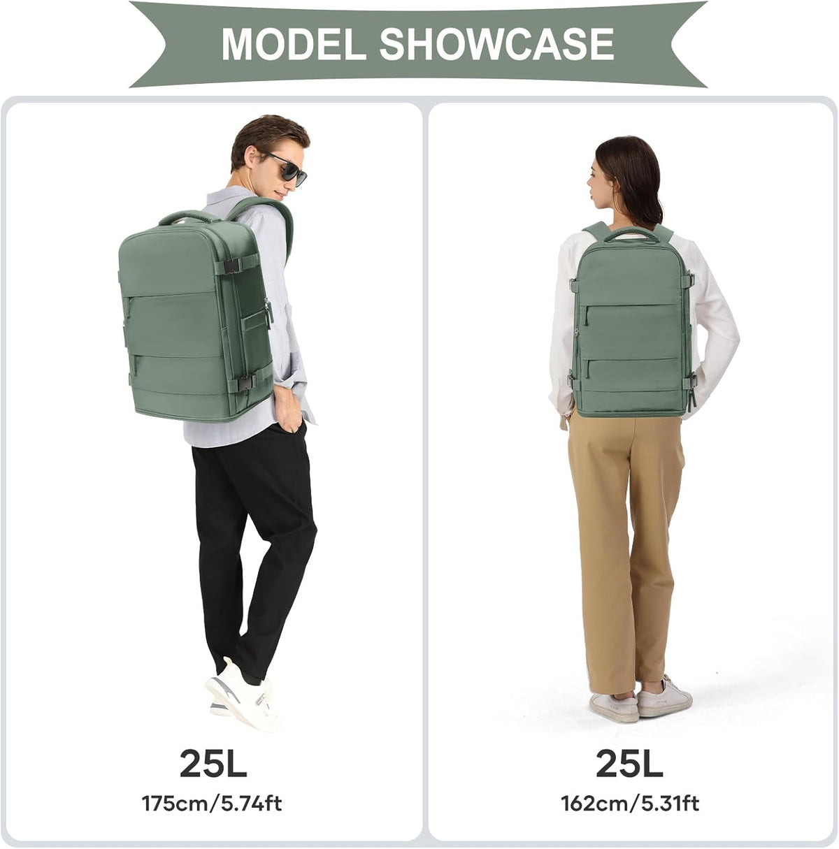 Travel Backpack For Women Men,Carry On Backpack Flight Approved,Hiking Backpack Water-Resistant Outdoor Sports Rucksack Casual Daypack Fit 15.6 Inch Laptop Shoes Compartment (Black)