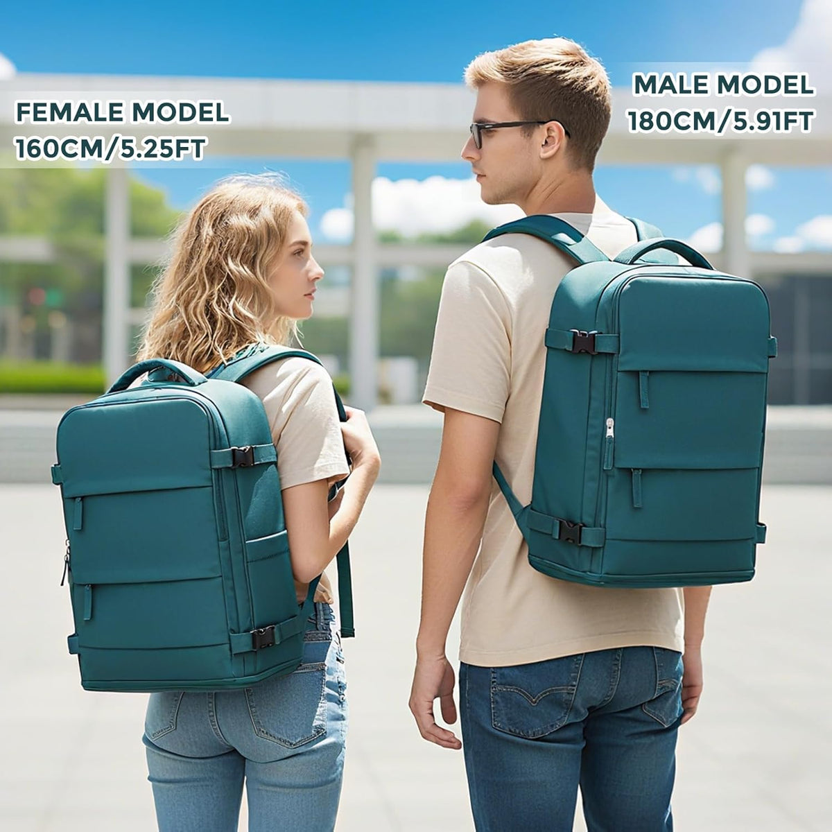 Travel Backpack For Women Men,Carry On Backpack Flight Approved,Hiking Backpack Water-Resistant Outdoor Sports Rucksack Casual Daypack Fit 15.6 Inch Laptop Shoes Compartment (Black)
